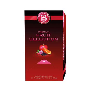 Teekanne Premium Früchte Auslese, Früchtetee, 20 Teebeutel im Kuvert, 2. Entnahmefach/displaytauglich, 60 Gramm Packung